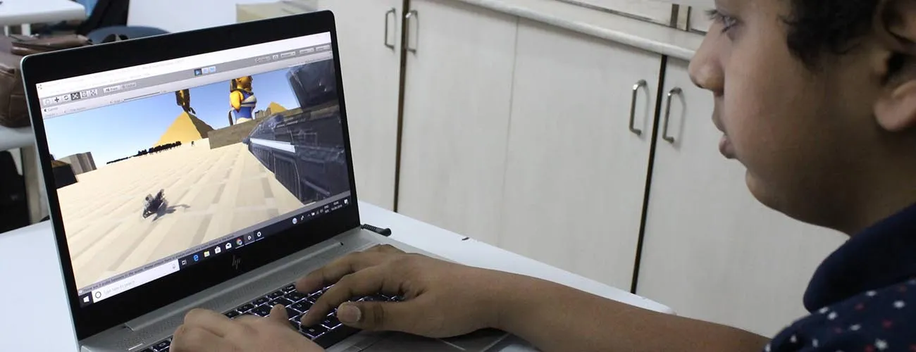 Student in a CodingChamp Computer Fundamentals class